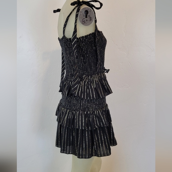 House of harlow black and gold smocked elastic dress - Picture 6 of 7